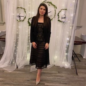 BCBG Max Azria Black Tulle Ribbon Strappy Dress